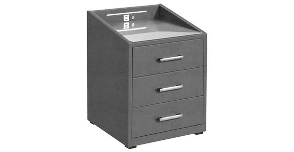 NACHTSCHRANK 47/61/46 cm  - Anthrazit/Silberfarben, Basics, Holzwerkstoff/Kunststoff (47/61/46cm) - Esposa