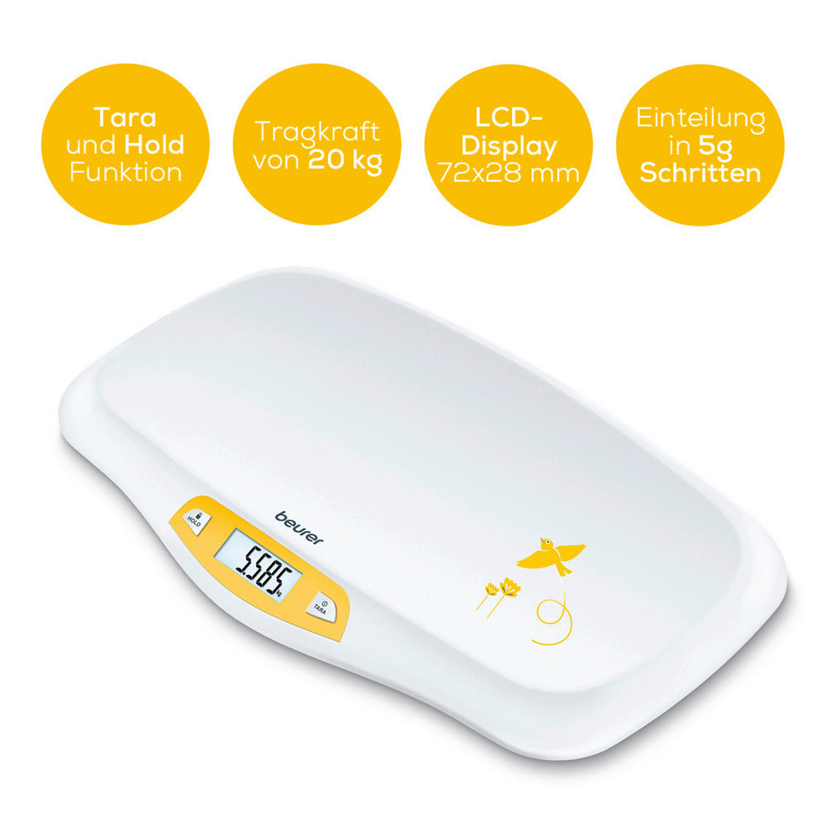 BABYWAAGE  - Weiss, Basics (8/37,2/59cm) - Beurer