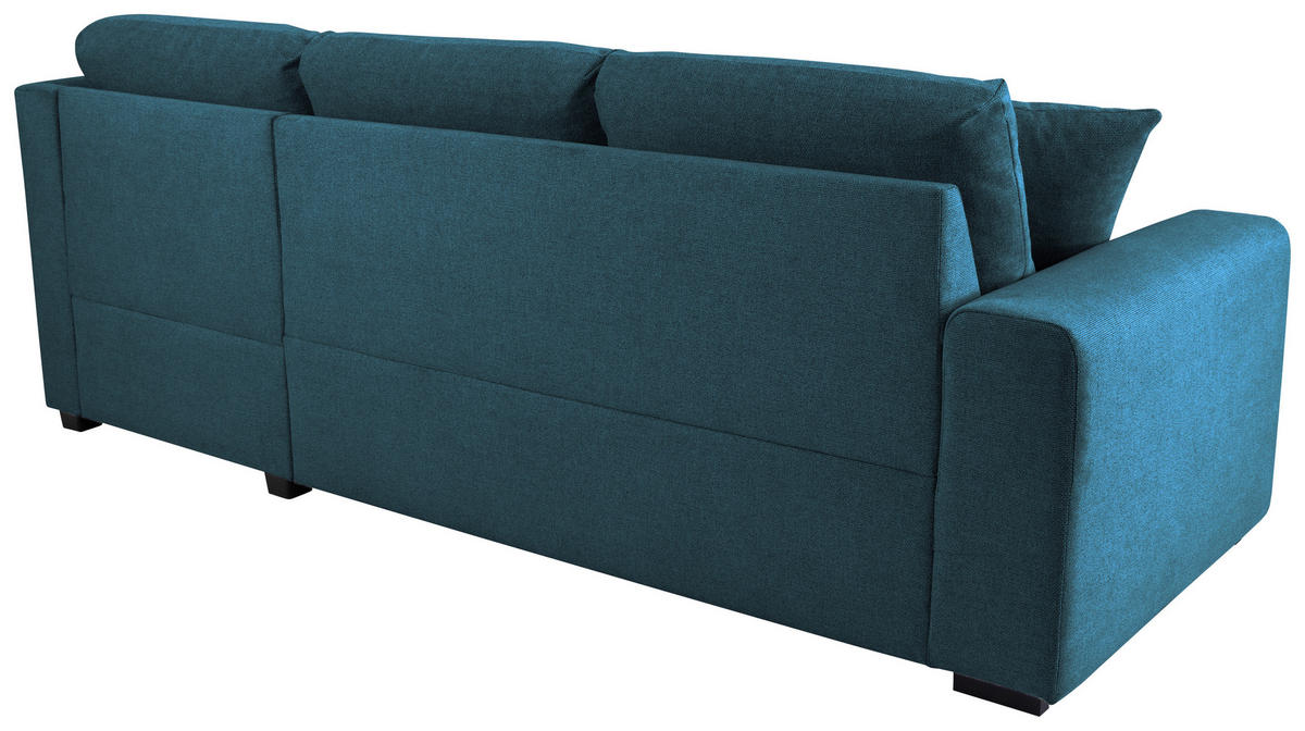 ECKSOFA LUKAS Blau Struktur Zierkissen, Bettkasten  - Blau, Trend, Textil (239/158cm) - P & B