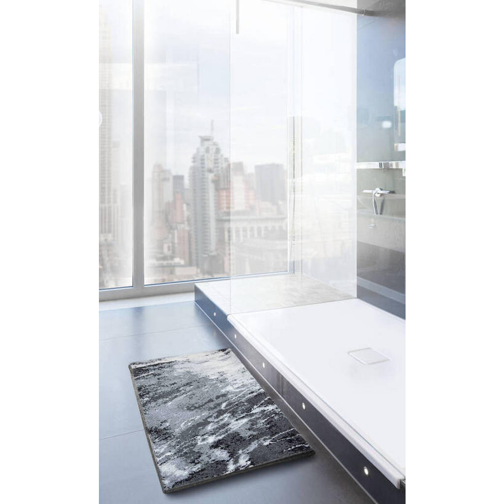 Thumbnail - Grund Badteppich Magma, Grau, Textil, Abstraktes, rechteckig, 70x120 cm, Oeko-Tex® Standard 100, Made in Europe, rutschf...