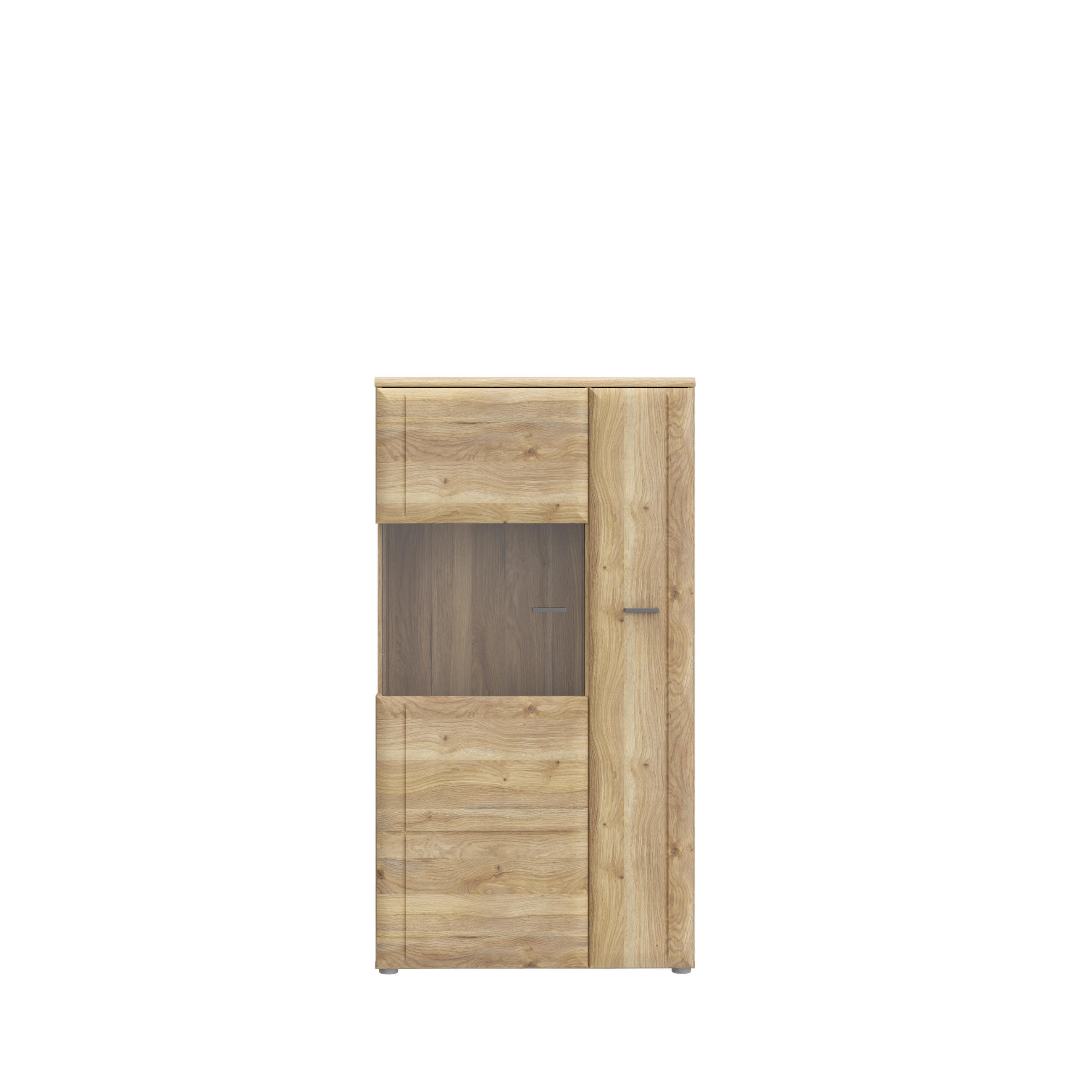 VITRINA, barve hrasta - siva/barve hrasta, Moderno, kovina/umetna masa (75,1/140/41,8cm) - Hom`in