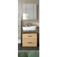 BADEZIMMER 2-teilig 60 cm  - Schwarz/Eiche Artisan, Basics, Holzwerkstoff (60cm) - MID.YOU