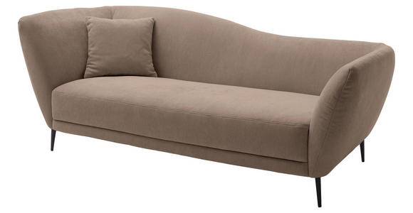 RÉCAMIERE Taupe Chenille Zierkissen, Rücken echt  - Taupe/Schwarz, KONVENTIONELL, Textil/Metall (224/70/97cm) - Hom`in