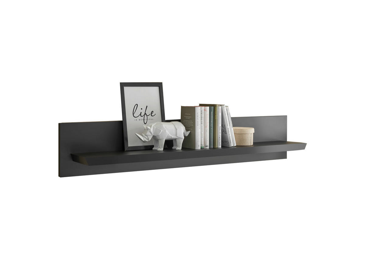 WANDBOARD Holzwerkstoff Schwarz  - Schwarz, Design, Holzwerkstoff (140/25/22cm) - MID.YOU