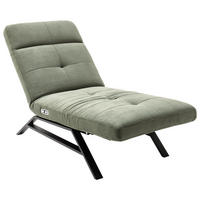 RELAXLIEGE in Cord Olivgrün  - Schwarz/Olivgrün, Design, Textil/Metall (80/54-113/158-198cm) - Pure Home Lifestyle