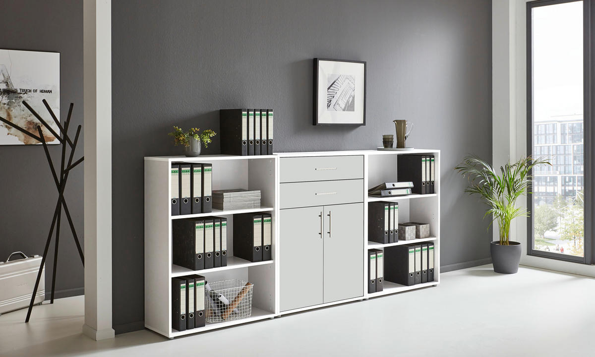 AKTENSCHRANK Weiß  - Weiß, MODERN, Holzwerkstoff (253,2/113,6/33cm) - MID.YOU