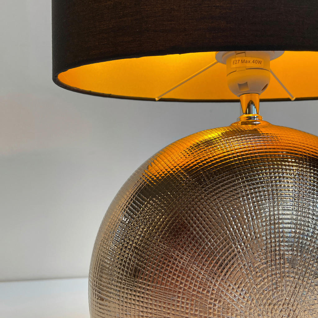 Thumbnail - Fischer & Honsel Tischleuchte Foro, Schwarz, Gold, Kunststoff, 17x53x34 cm, Lampen & Leuchten, Innenbeleuchtung, Tischla...