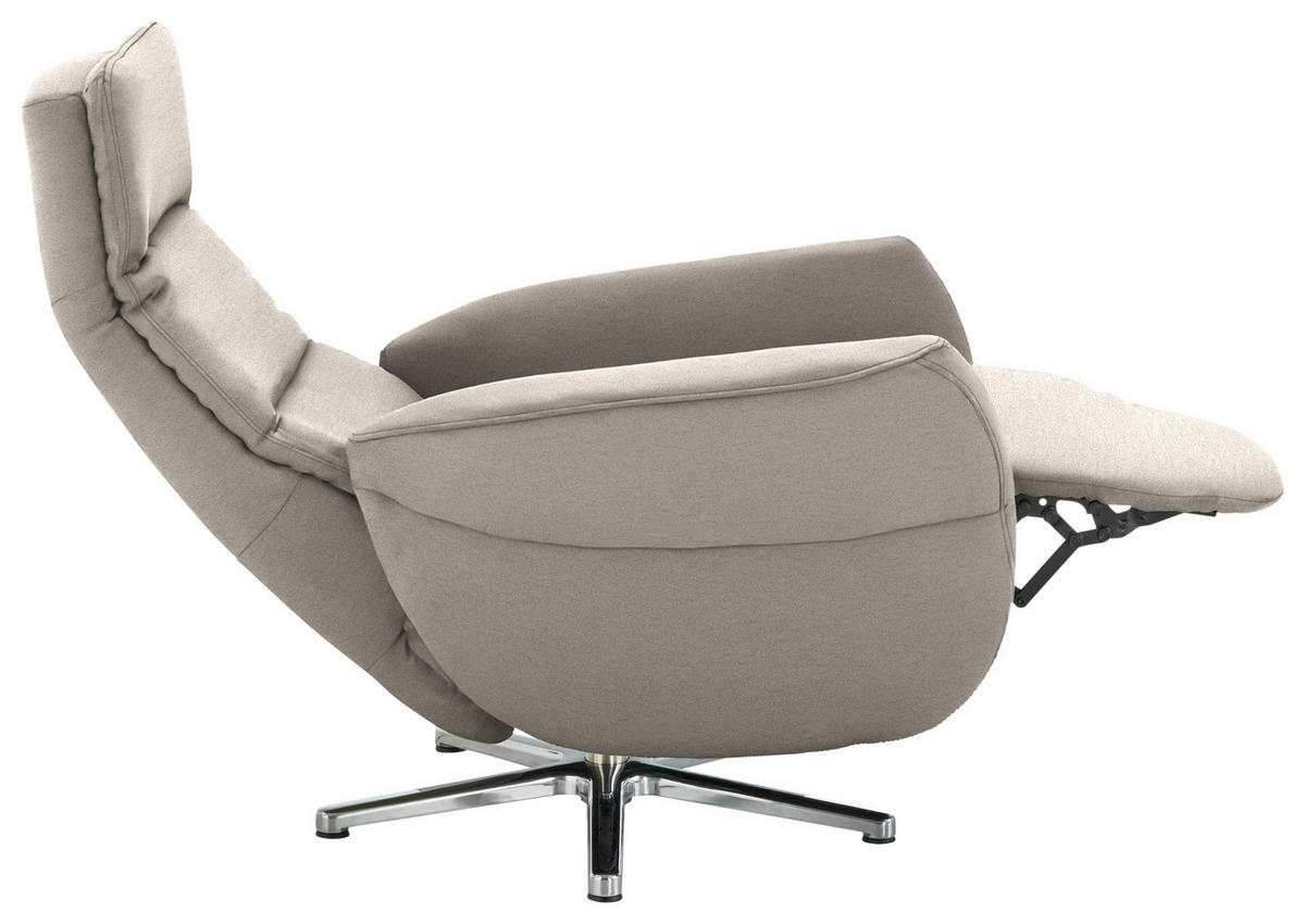 RELAXSESSEL in Textil Silberfarben  - Chromfarben/Silberfarben, Design, Textil/Metall (78/113/83cm) - Beldomo Speed