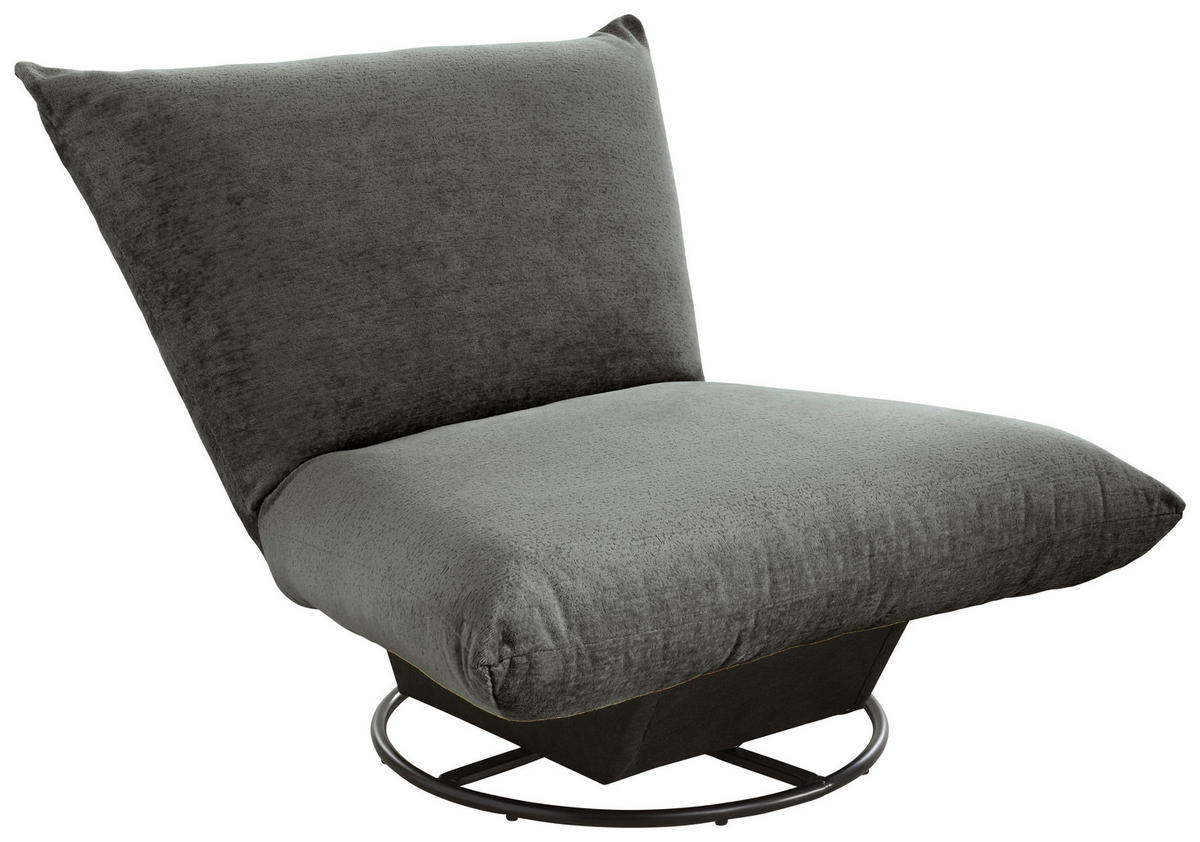 RELAXSESSEL Bouclé    - Anthrazit/Schwarz, Design, Textil/Metall (100/78/96cm) - Livetastic