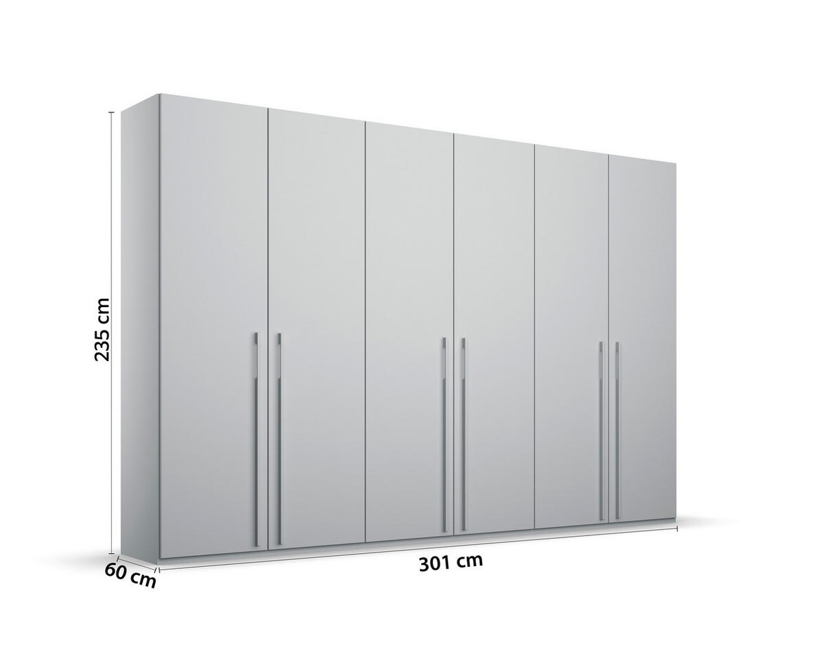 DREHTÜRENSCHRANK in Grau  - Grau, Trend, Holzwerkstoff/Metall (301/235/60cm) - Novel