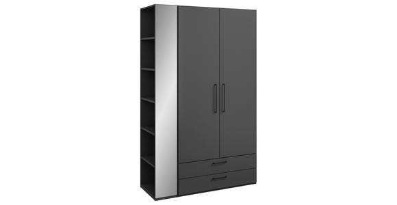 KLEIDERSCHRANK in Graphitfarben - Anthrazit/Graphitfarben, Design, Holzwerkstoff/Metall (126,3/213,6/59,3cm) - Cantus