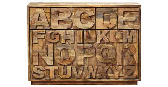 KOMMODE  in 128/91/37 cm  - Braun, Design, Holz (128/91/37cm) - Landscape