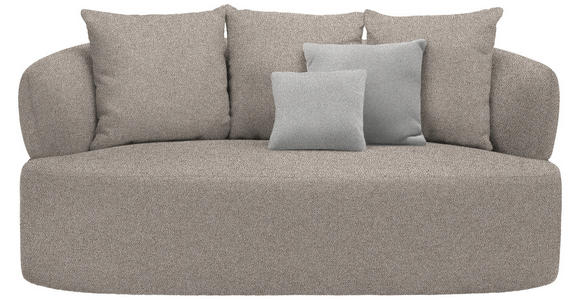 2-SITZER-SOFA in Plüsch Graubraun  - Graubraun/Schwarz, MODERN, Kunststoff/Textil (177/86/105cm) - Hom`in