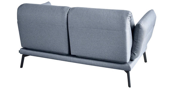 2-SITZER-SOFA Flachgewebe Blaugrau  - Blaugrau/Schwarz, Design, Textil/Metall (178-226/83-113/96-177cm) - Dieter Knoll