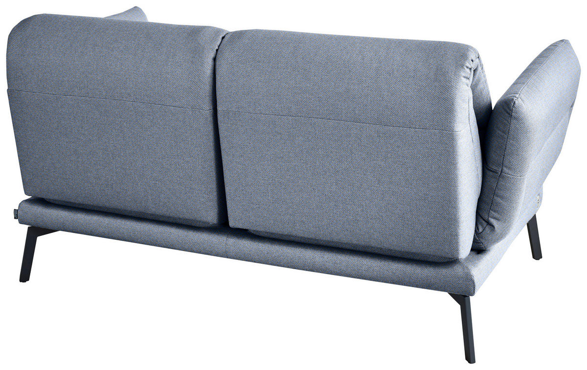 2-SITZER-SOFA Flachgewebe Blaugrau  - Blaugrau/Schwarz, Design, Textil/Metall (178-226/83-113/96-177cm) - Dieter Knoll