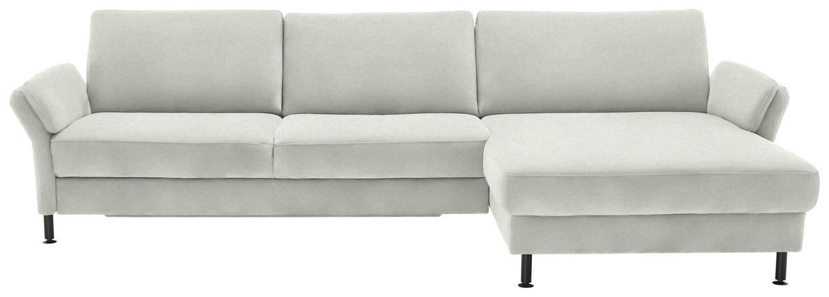 ECKSOFA Chenille, Flachgewebe Naturfarben  - Schwarz/Naturfarben, Design, Textil/Metall (316/175cm) - Dieter Knoll