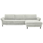 ECKSOFA  in Chenille, Flachgewebe Naturfarben  316/175 cm  - Schwarz/Naturfarben, Design, Textil/Metall (316/175cm) - Dieter Knoll