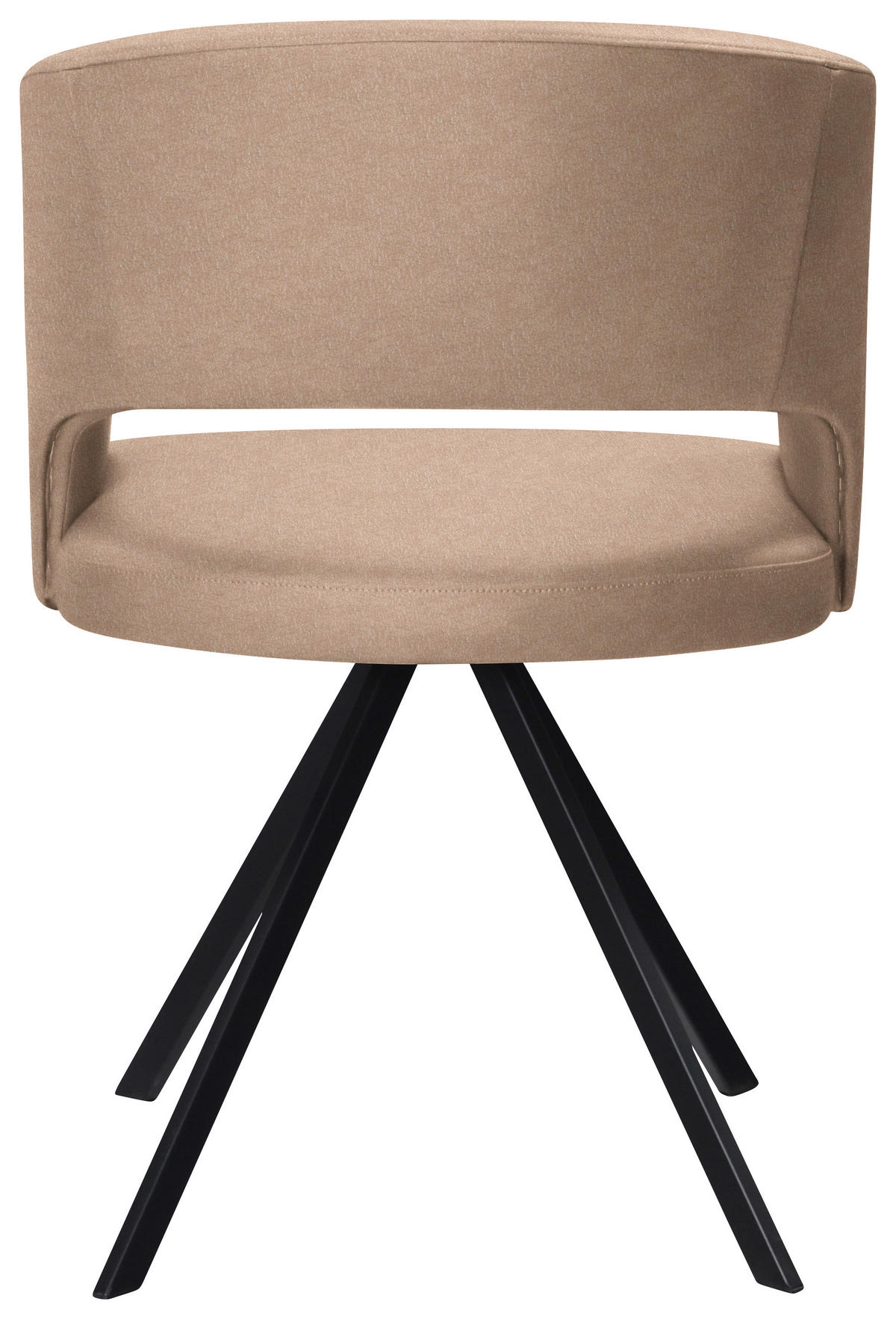 ARMLEHNSTUHL  in Stahl Mikrofaser, Lederlook (vegan)  - Beige/Schwarz, Konventionell, Textil/Metall (56/84/59cm) - Moderano