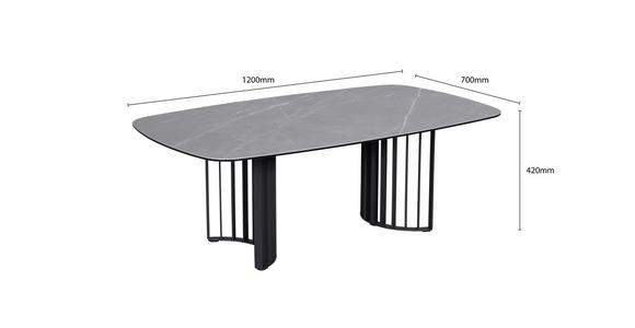 COUCHTISCH ESG 120/70/42 cm Grau, Schwarz - Schwarz/Grau, Design, Glas/Keramik (120/70/42cm) - Novel