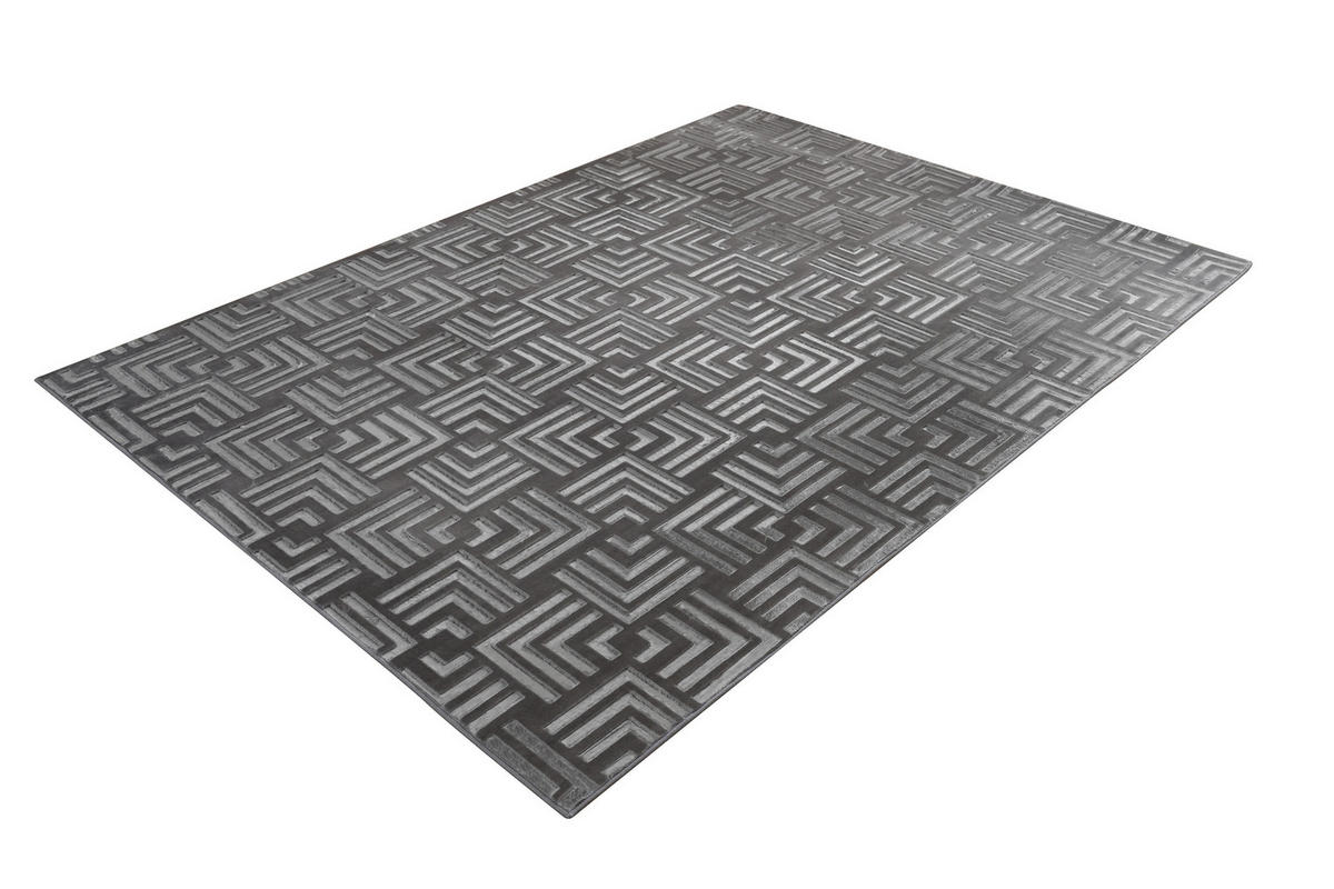 FLACHWEBETEPPICH  Wohnzimmer 120/160 cm Calma Anthrazit rechteckig  - Anthrazit, Basics, Textil (120/160cm) - Kayoom