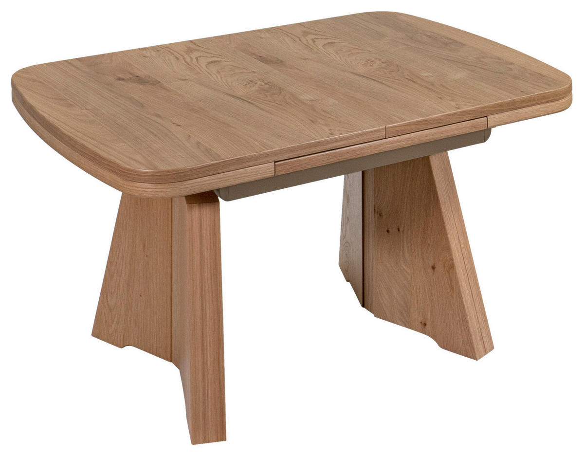 TABLE BASSE in Metall, Holzwerkstoff 90-130,5/65/54-73 cm  - Eichefarben, Konventionell, Holzwerkstoff/Metall (90-130,5/65/54-73cm) - Venda