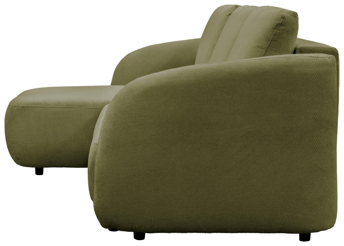 ECKSOFA PORTO Olivgrün  - Schwarz/Olivgrün, Design, Textil (154cm) - MID.YOU