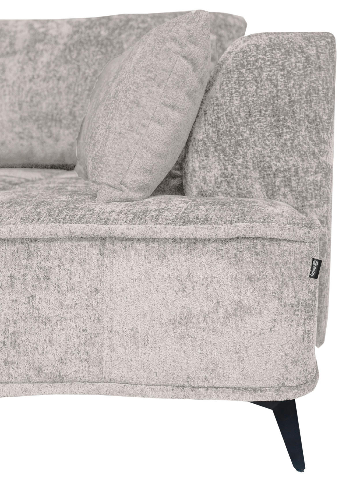 BIGSOFA Chenille Hellgrau  - Hellgrau/Schwarz, Design, Textil/Metall (250/90/120cm) - home24