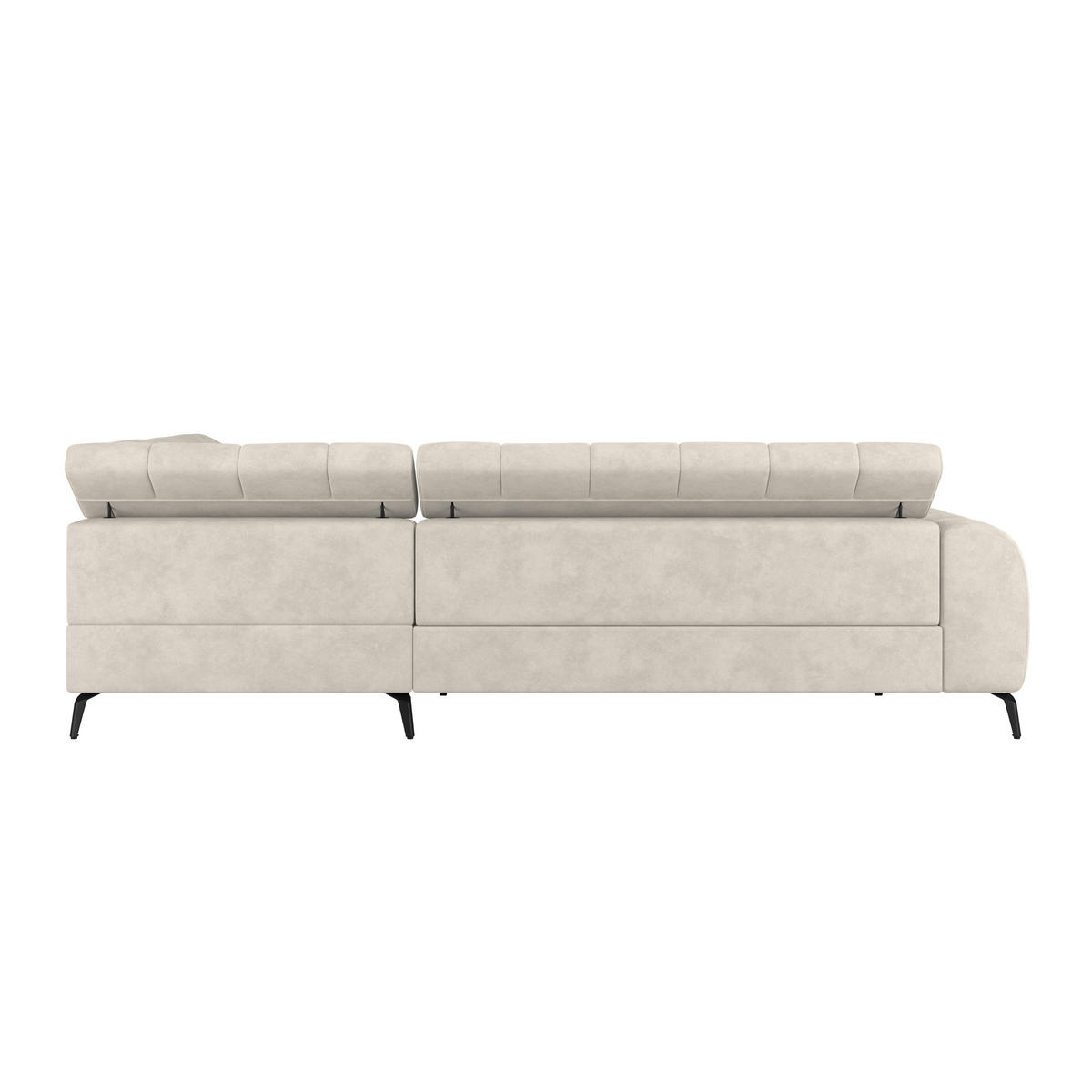 ECKSOFA in Creme  - Creme/Schwarz, Trend, Kunststoff/Textil (261/203cm) - Livetastic
