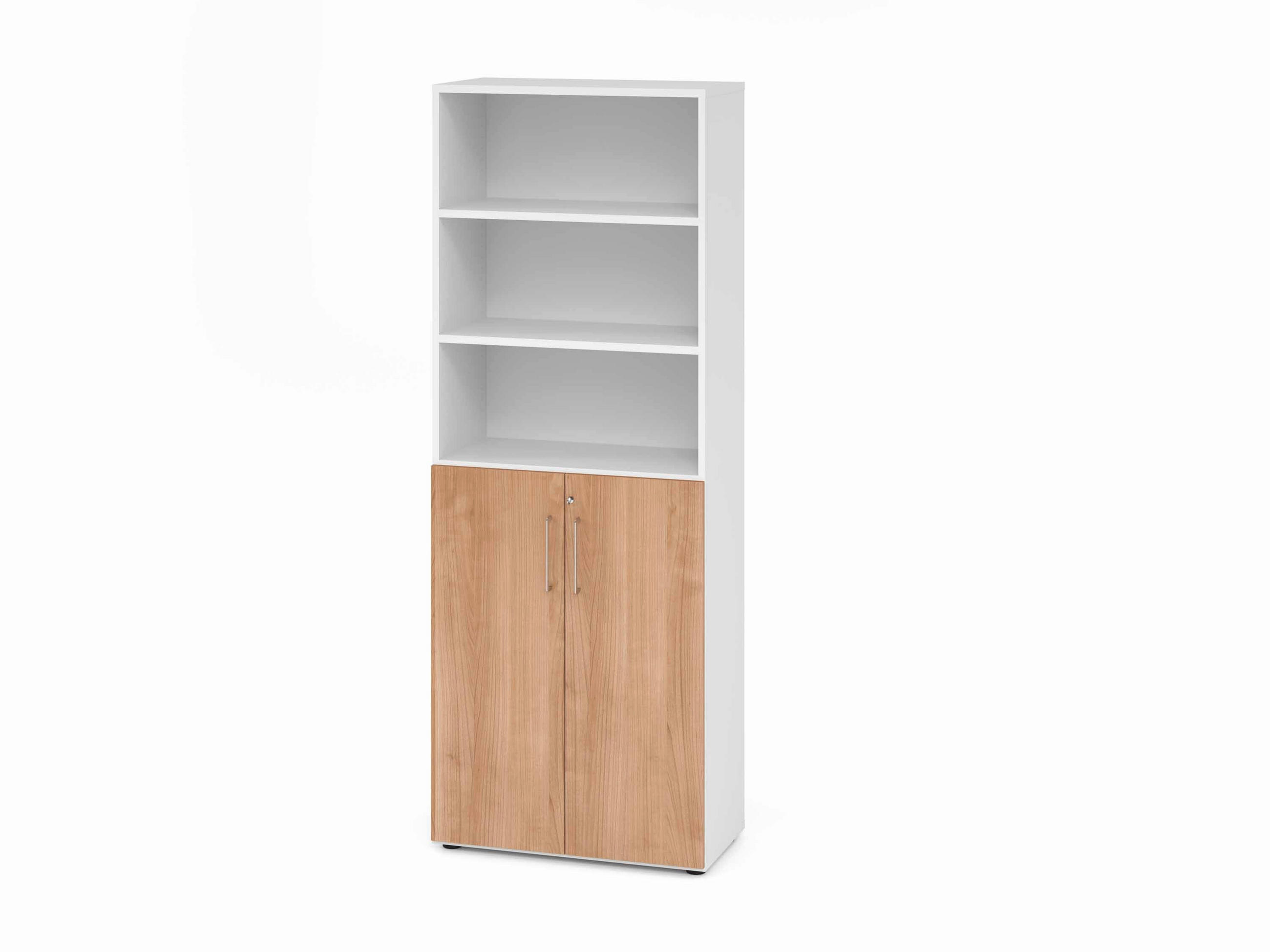 AKTENSCHRANK Weiß, Nussbaumfarben  - Nussbaumfarben/Weiß, Basics, Holzwerkstoff (80/215,6/41,7cm) - Venda