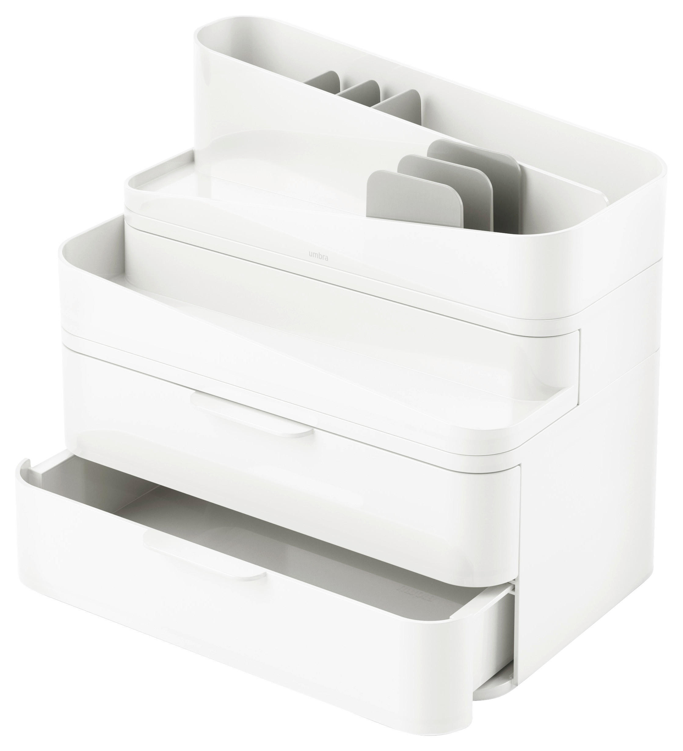 ORGANIZATOR ZA KOZMETIKO - siva/bela, Basics, umetna masa (48,4/24,8/26,7cm) - Umbra