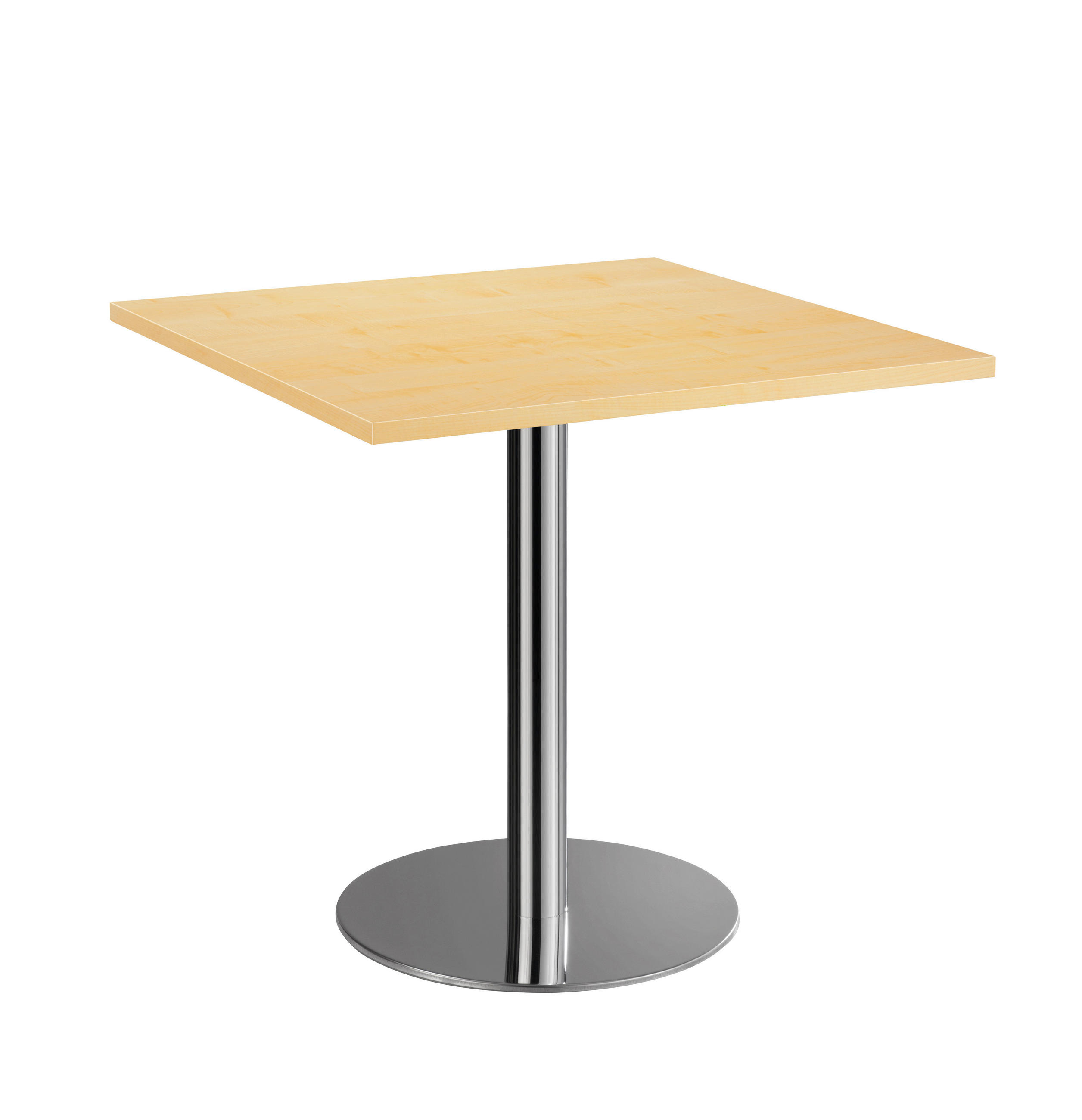 KONFERENZTISCH 80/80/75,5 cm  - Chromfarben/Ahornfarben, KONVENTIONELL, Holzwerkstoff/Metall (80/80/75,5cm) - Venda
