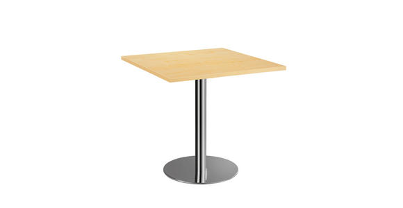 KONFERENZTISCH 80/80/75,5 cm  - Chromfarben/Ahornfarben, KONVENTIONELL, Holzwerkstoff/Metall (80/80/75,5cm) - Venda