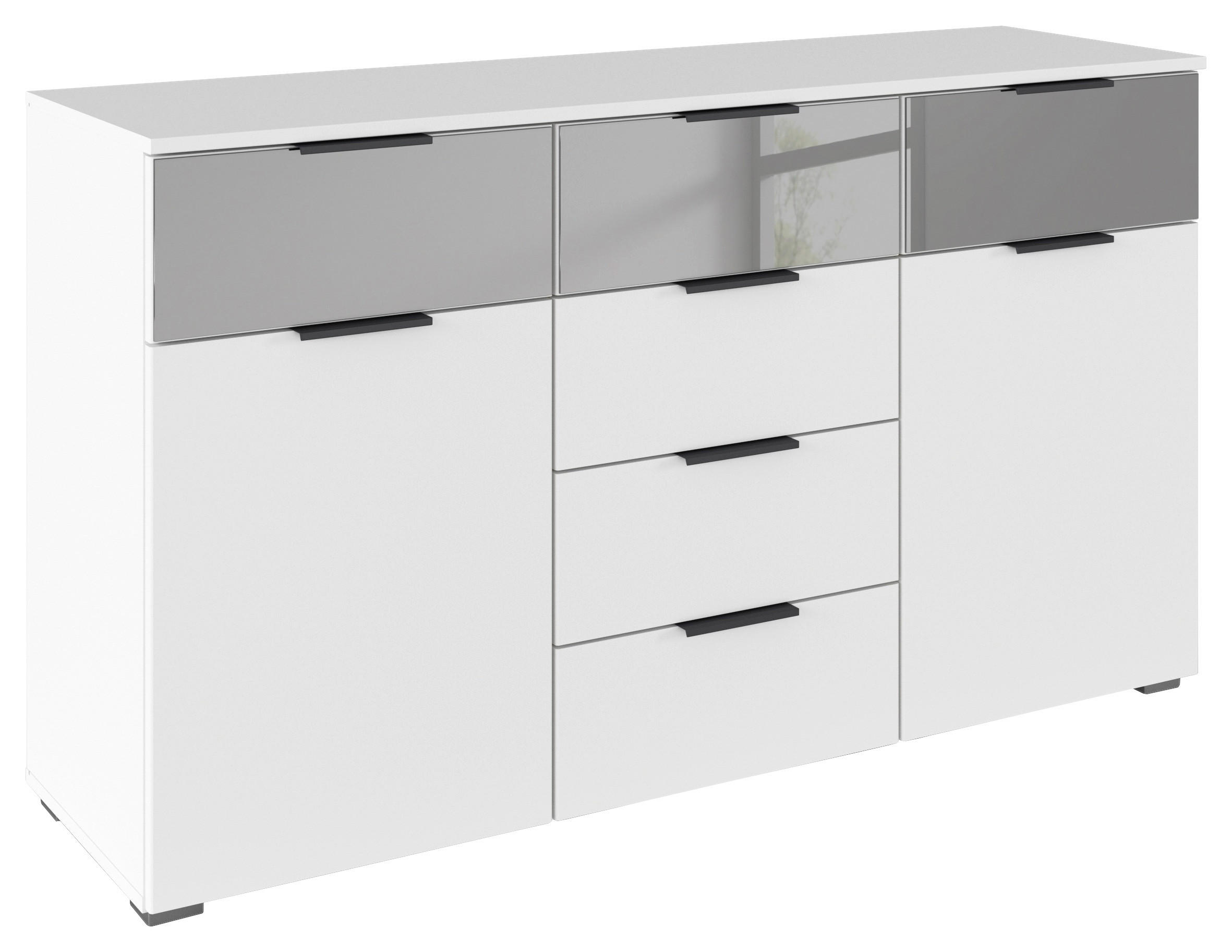 SIDEBOARD 120/81/42 cm  - vit/aluminiumfärg, Modern, metall/trämaterial (120/81/42cm) - Rauch Möbel