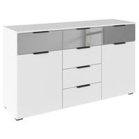 SIDEBOARD 120/81/42 cm  - vit/aluminiumfärg, Modern, metall/trämaterial (120/81/42cm) - Rauch Möbel