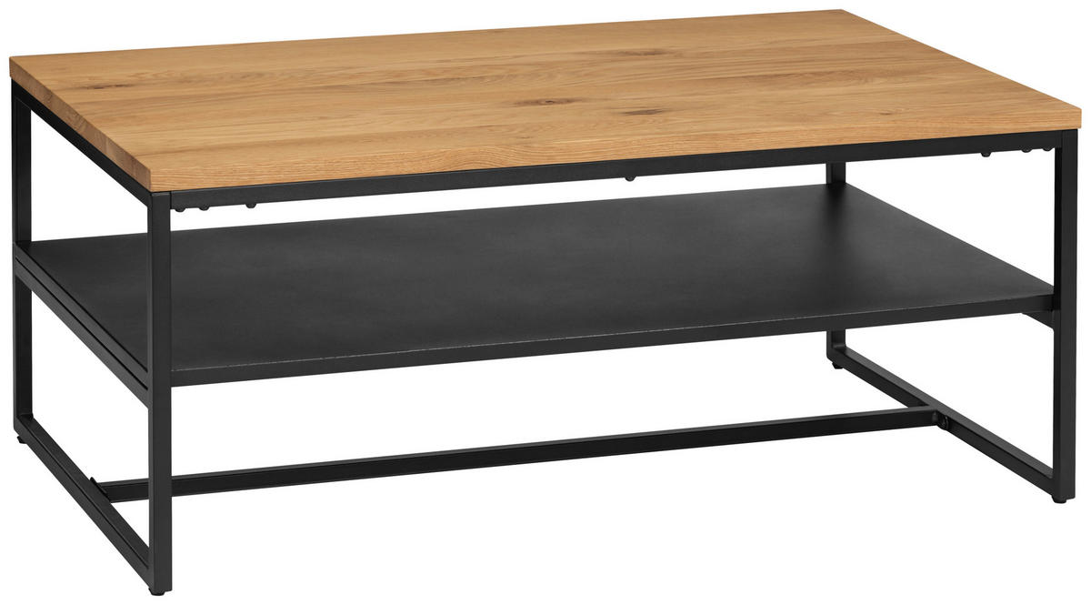 COUCHTISCH in Holz, Metall 105/65/45,5 cm  - Schwarz/Naturfarben, Design, Holz/Metall (105/65/45,5cm) - MID.YOU