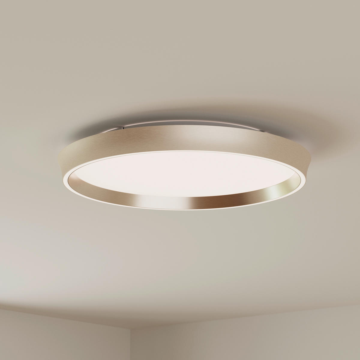 LED-DECKENLEUCHTE 49/8 cm  - Weiß/Nickelfarben, Design, Kunststoff/Metall (49/8cm) - Dieter Knoll