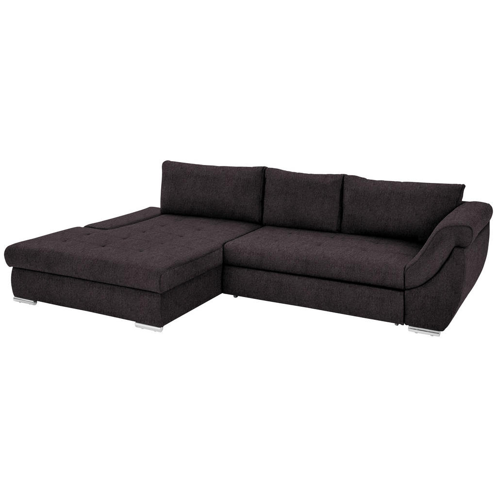 Thumbnail - Carryhome Ecksofa, Dunkelbraun, Textil, 3-Sitzer, Füllung: Schaumstoff, Ottomane links, L-Form, 306x174 cm, Stoffauswahl...