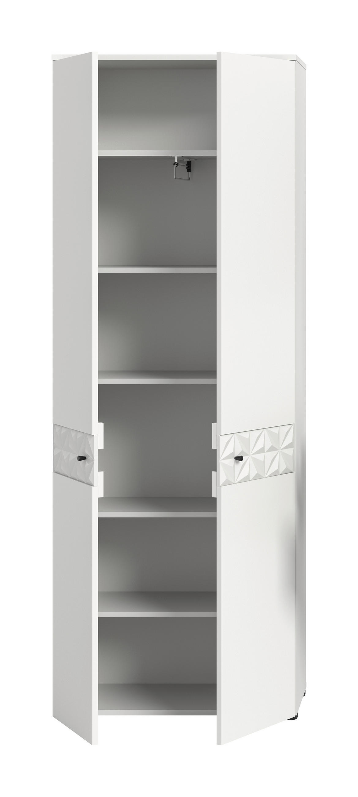 GARDEROBENSCHRANK  in 70,2/192/34,8 cm  - Schwarz/Weiß, Design, Holzwerkstoff/Kunststoff (70,2/192/34,8cm) - MID.YOU