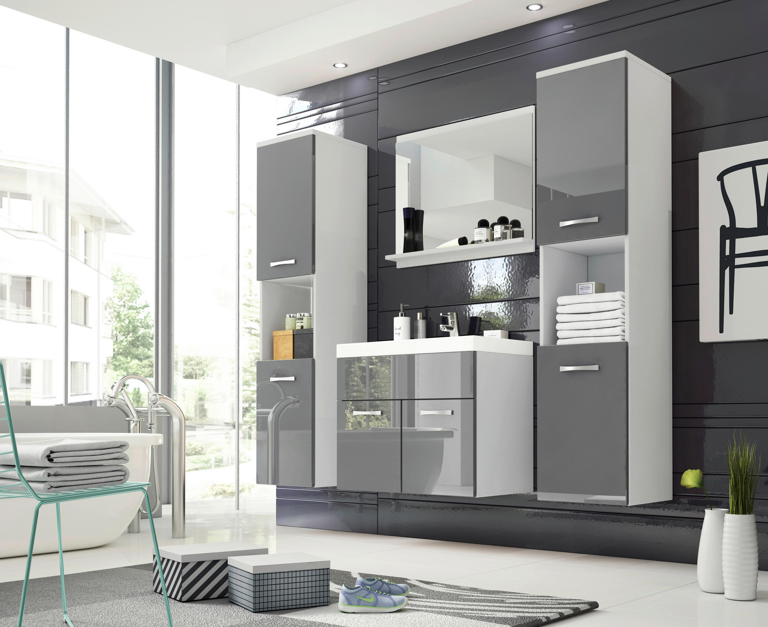 P & B KÚPEĽŇA sivá, biela