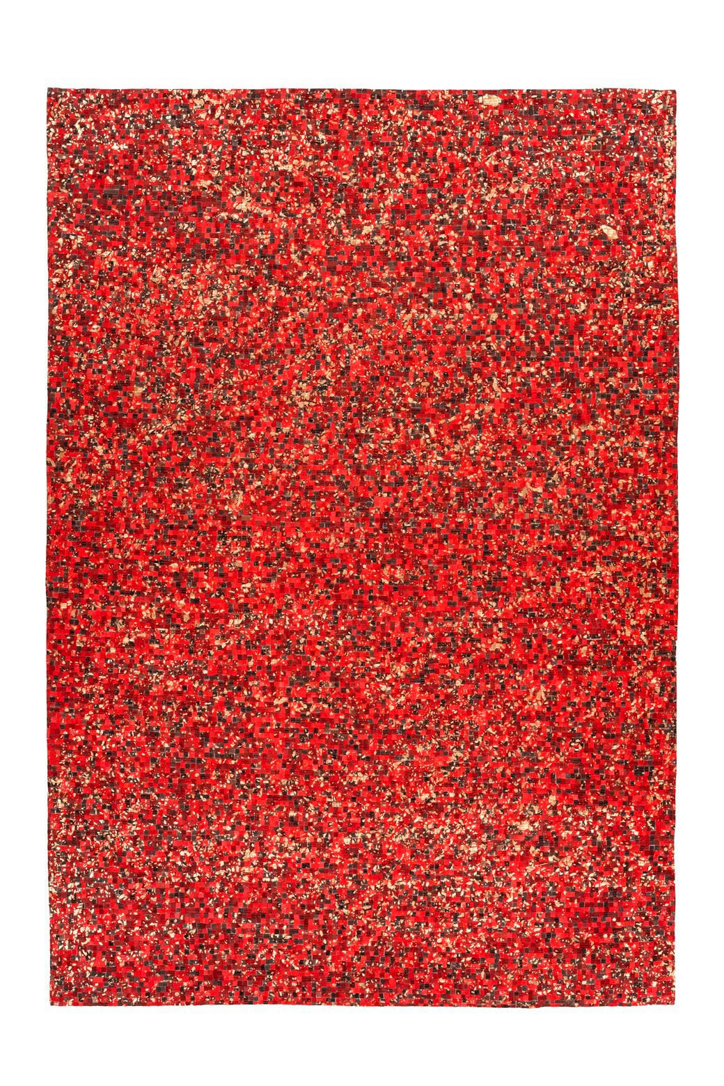 FLACHWEBETEPPICH 200/290 cm Rot, Goldfarben  - Rot/Goldfarben, Basics, Leder/Textil (200/290cm) - Novel
