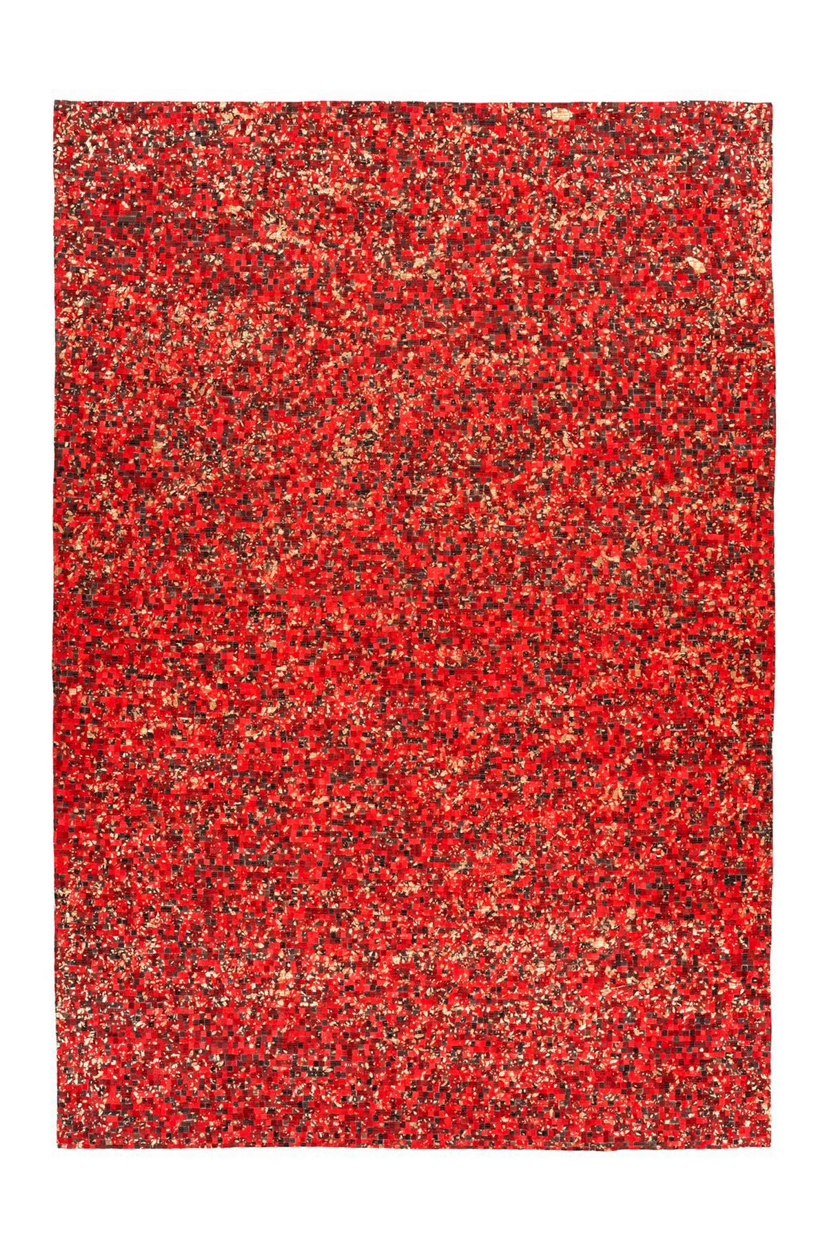 FLACHWEBETEPPICH 200/290 cm Rot, Goldfarben  - Rot/Goldfarben, Basics, Leder/Textil (200/290cm) - Novel