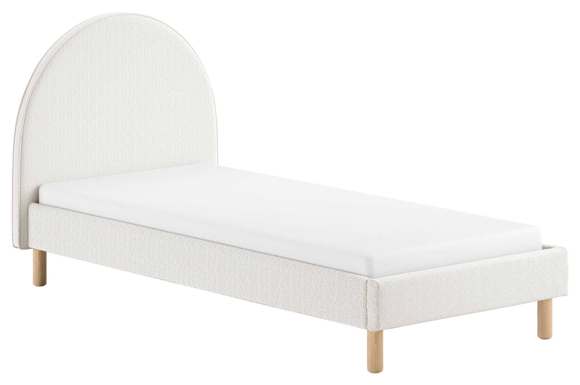 KINDER-/JUNIORBETT - Naturfarben/Weiß, ROMANTIK / LANDHAUS, Holz/Textil (90/200cm) - MID.YOU