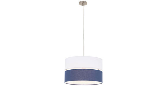 HÄNGELEUCHTE 37/120 cm  - Weiß/Dunkelblau, MODERN, Kunststoff/Textil (37/120cm) - Novel