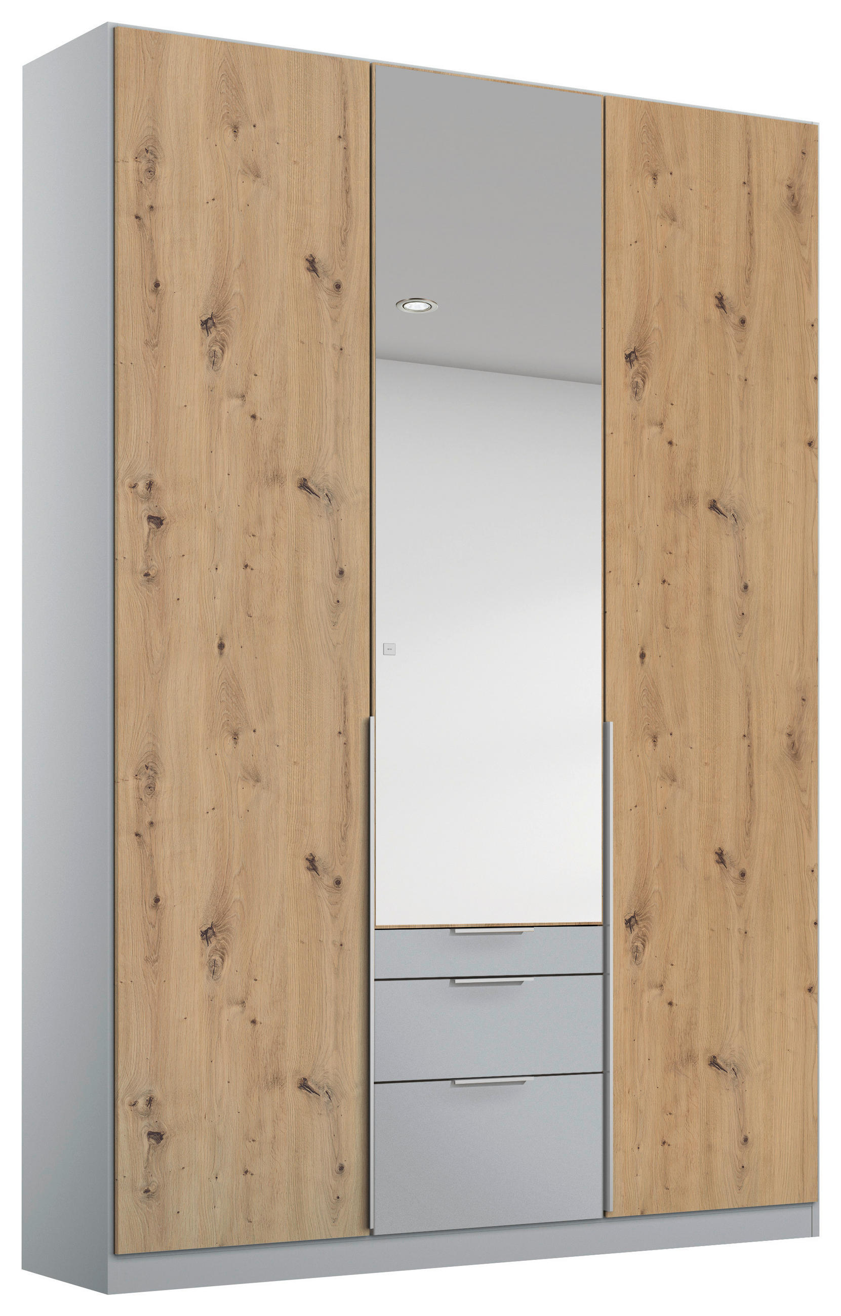 Drehtürenschrank Mit Spiegel 136 Cm Alabama Extra Hellgrau