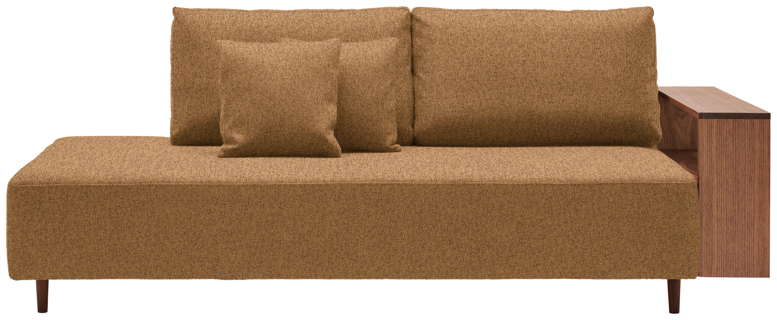 SCHLAFSOFA in Textil Currygelb  - Currygelb/Nussbaumfarben, Natur, Holz/Textil (228/90/100cm) - Joka