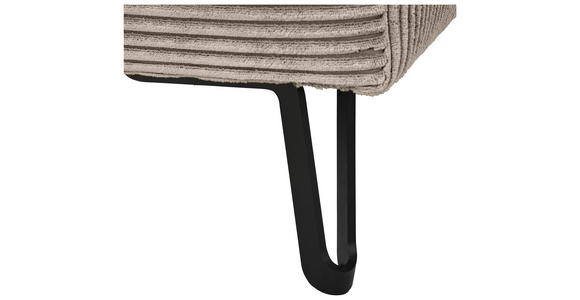 ECKSOFA Taupe Cord  - Taupe/Schwarz, KONVENTIONELL, Textil/Metall (185/250cm) - Carryhome