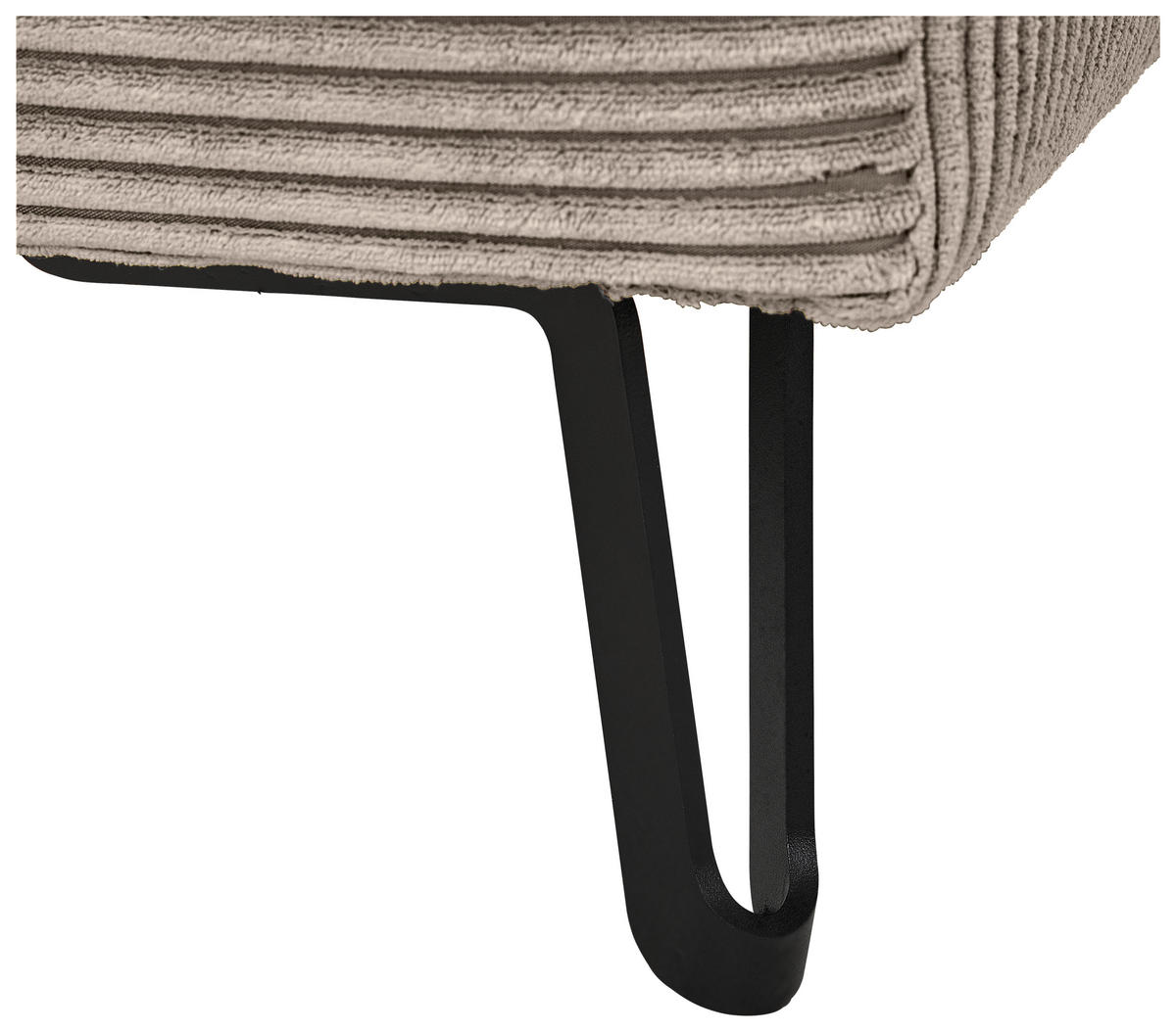 ECKSOFA in Cord Taupe  - Taupe/Schwarz, Konventionell, Textil/Metall (185/250cm) - Carryhome