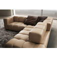 ECKSOFA in Echtleder Hellbraun  244/255 cm  - Hellbraun/Schwarz, Design, Leder/Metall (244/255cm) - Emilio Belluti