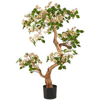 KUNSTBLUME Bougainvillea  - Creme/Schwarz, Basics, Holz/Kunststoff (130cm)