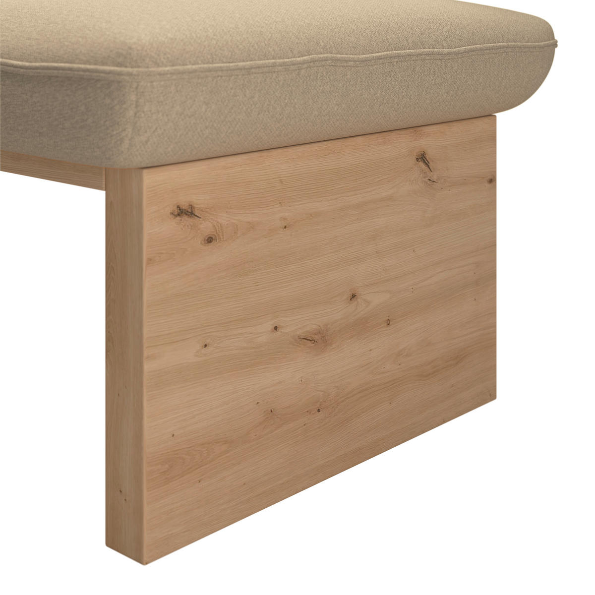 ECKBANK 170/192 cm Webstoff Beige Eiche Sperrholz   - Eichefarben/Beige, KONVENTIONELL, Holz/Textil (170/192cm) - Livetastic
